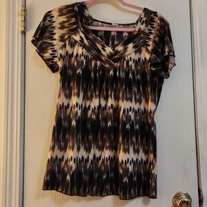 Elegant Women's Blouse in Black and Brown